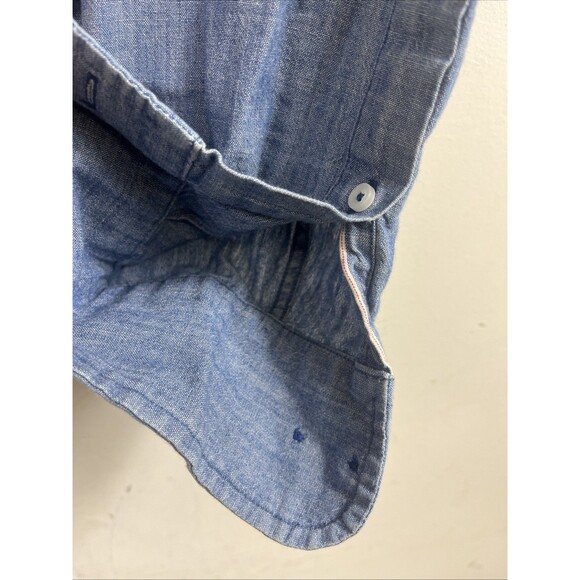 UNTUCKit Shirt Men’s M Blue Selvedge Chambray Long Sleeve Button-Front Slim Fit - Picture 3 of 7